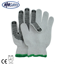 NMSAFETY 7 jauge d&#39;eau de Javel polycotton chaîne tricoté pvc en pointillé gants de coton